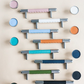 Colorful Leather Cabinet Pulls and Knobs, Stainless Steel