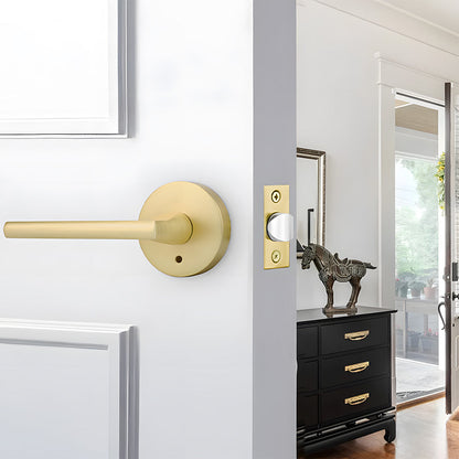 Round Interior Door Lever Handles for Bedroom and Bathroom Doors