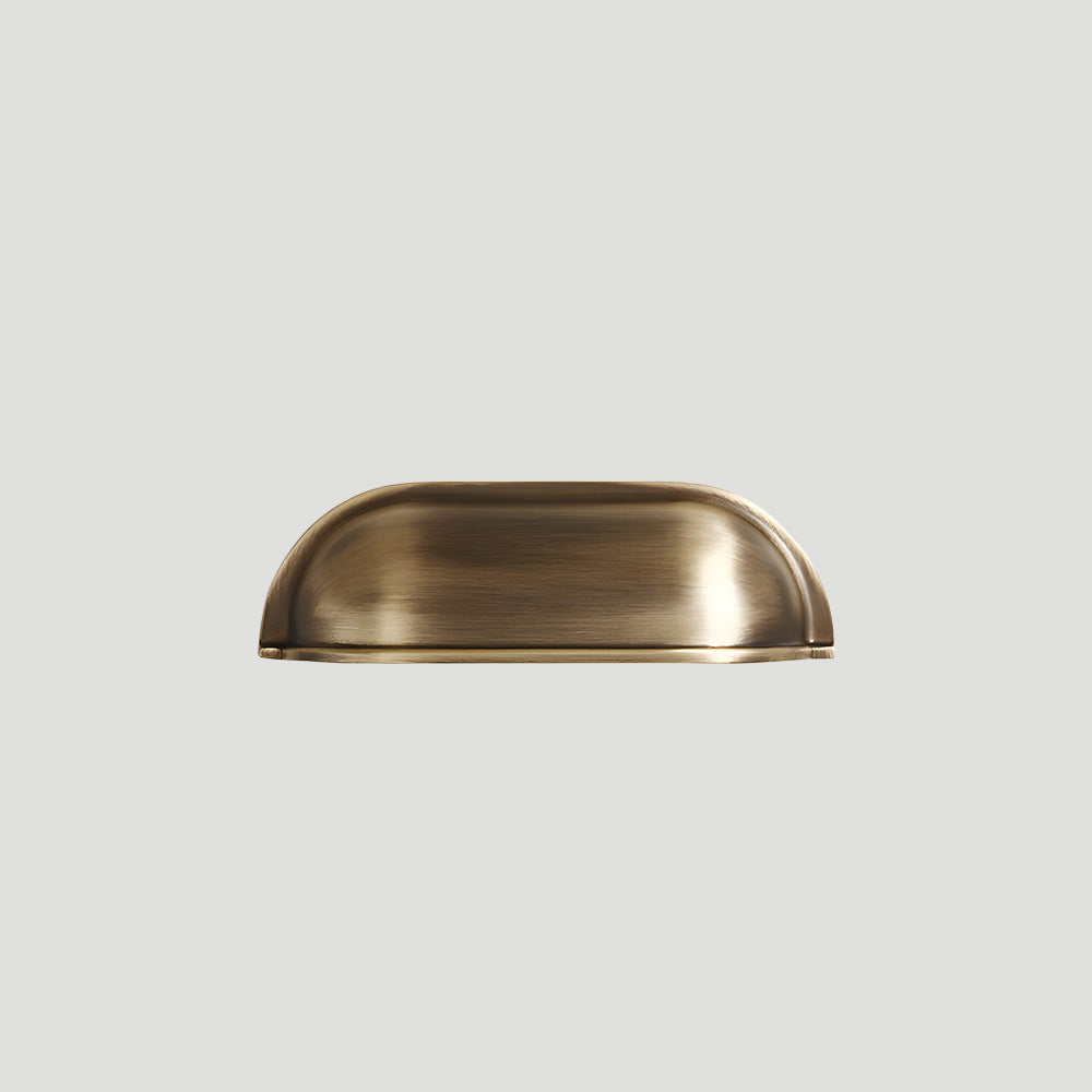 Retro Shell Solid Brass Cup Pulls and Cabinet Knobs