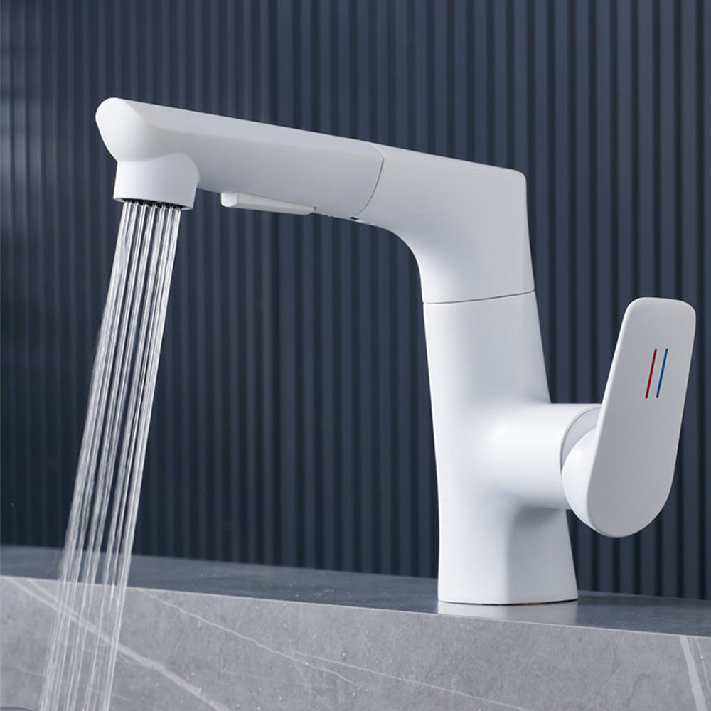 Bravik Modern Single-Hole Pull-Out Bathroom Sink Faucet with Swivel Spout