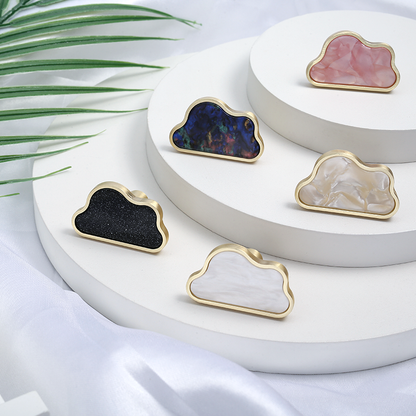 Cloud-Shaped Cabinet Knobs with Colored Insets