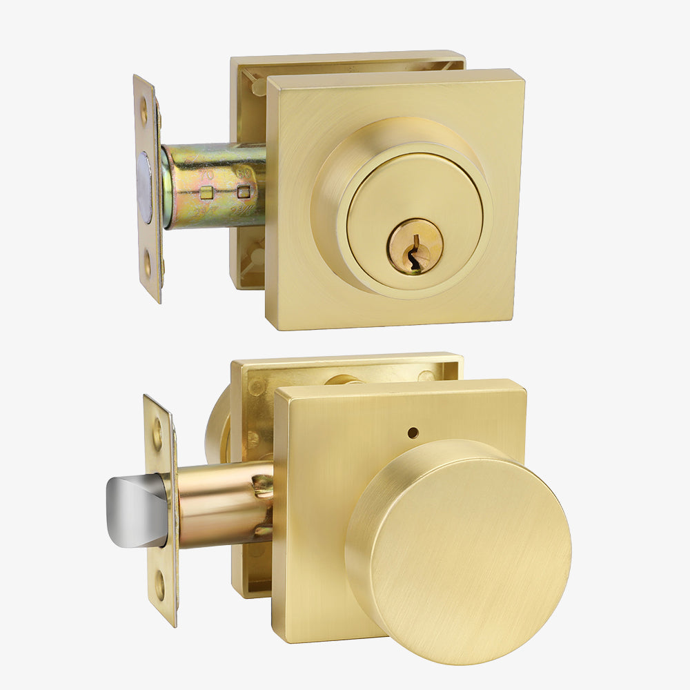 Keyed Entry Door Knob and Deadbolt Set for Exterior Doors