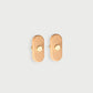 Beech Finish Wood Drawer Pulls with Copper Accents