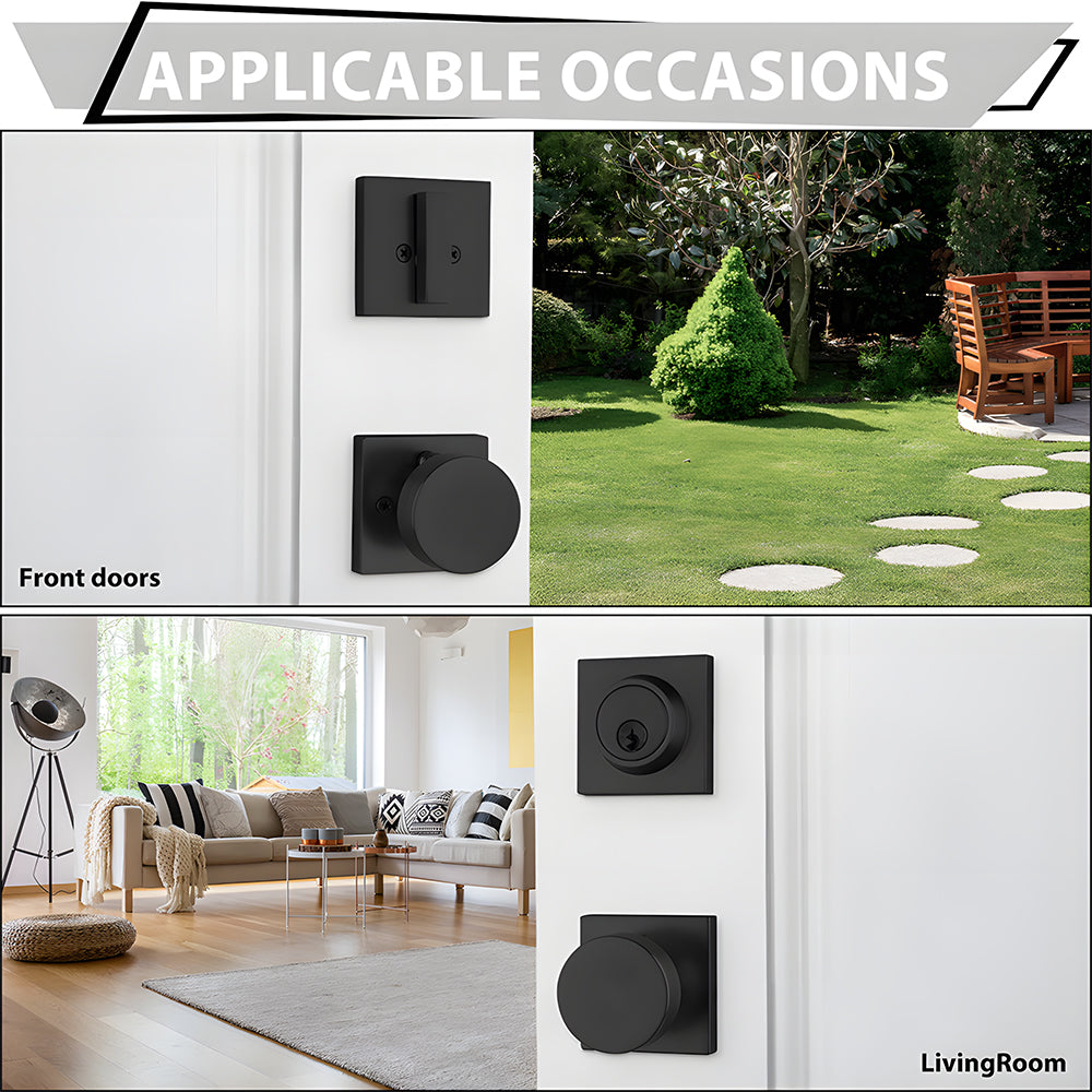 Keyed Entry Door Knob and Deadbolt Set for Exterior Doors