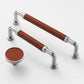 Leather Wrapped Brass Cabinet Pulls and Knobs