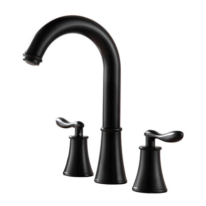 Transitional High-Arc 3-Hole Widespread Bathroom Sink Faucet