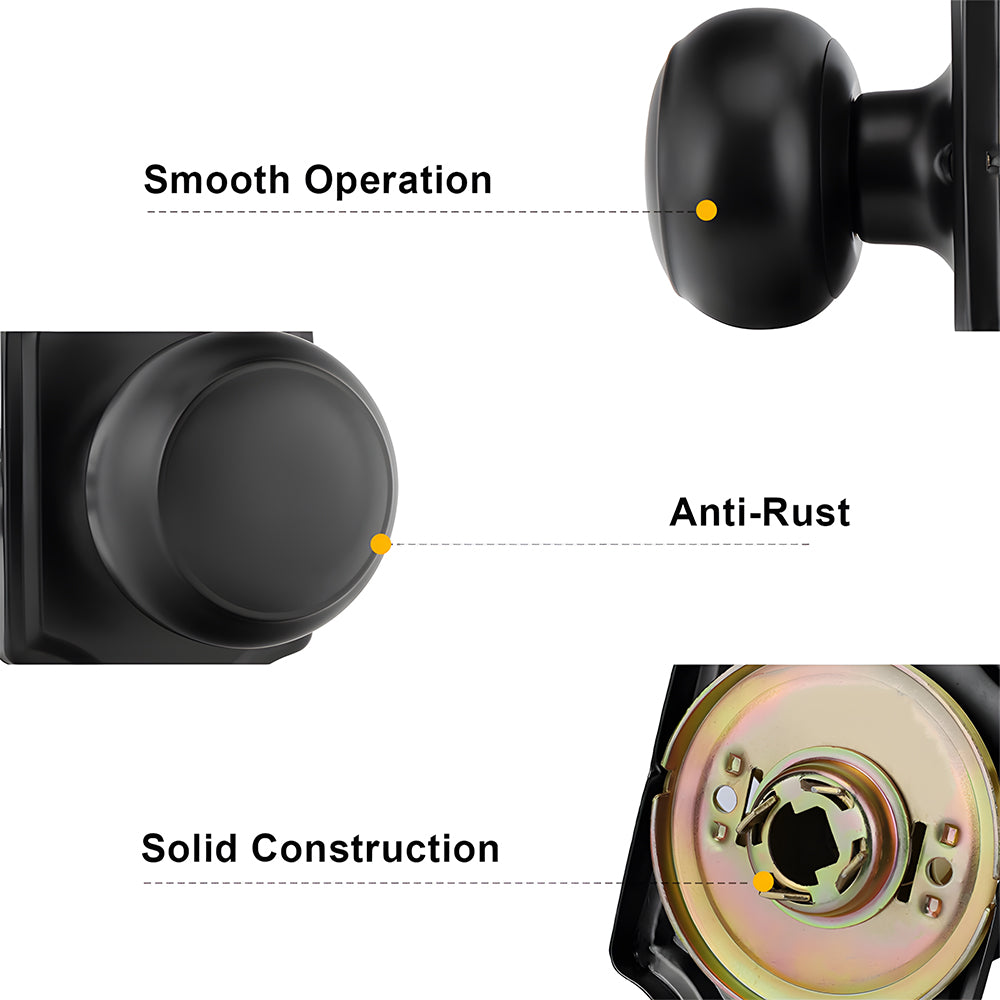 Stainless Steel Interior Door Knobs with Privacy and Passage Options