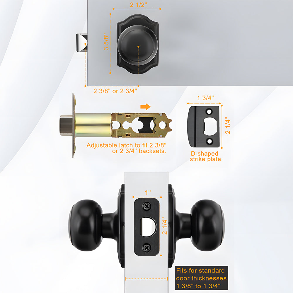 Stainless Steel Interior Door Knobs with Privacy and Passage Options