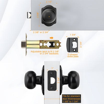Stainless Steel Interior Door Knobs with Privacy and Passage Options