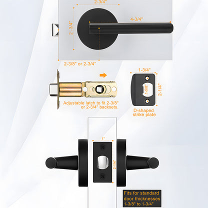 Gold and Black Interior Door Lever Handles for Bedroom and Hallway Doors