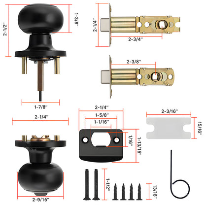 Round Interior Door Knobs with Dummy, Passage and Privacy Options