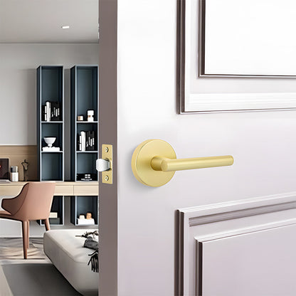 Gold and Black Interior Door Lever Handles for Bedroom and Hallway Doors