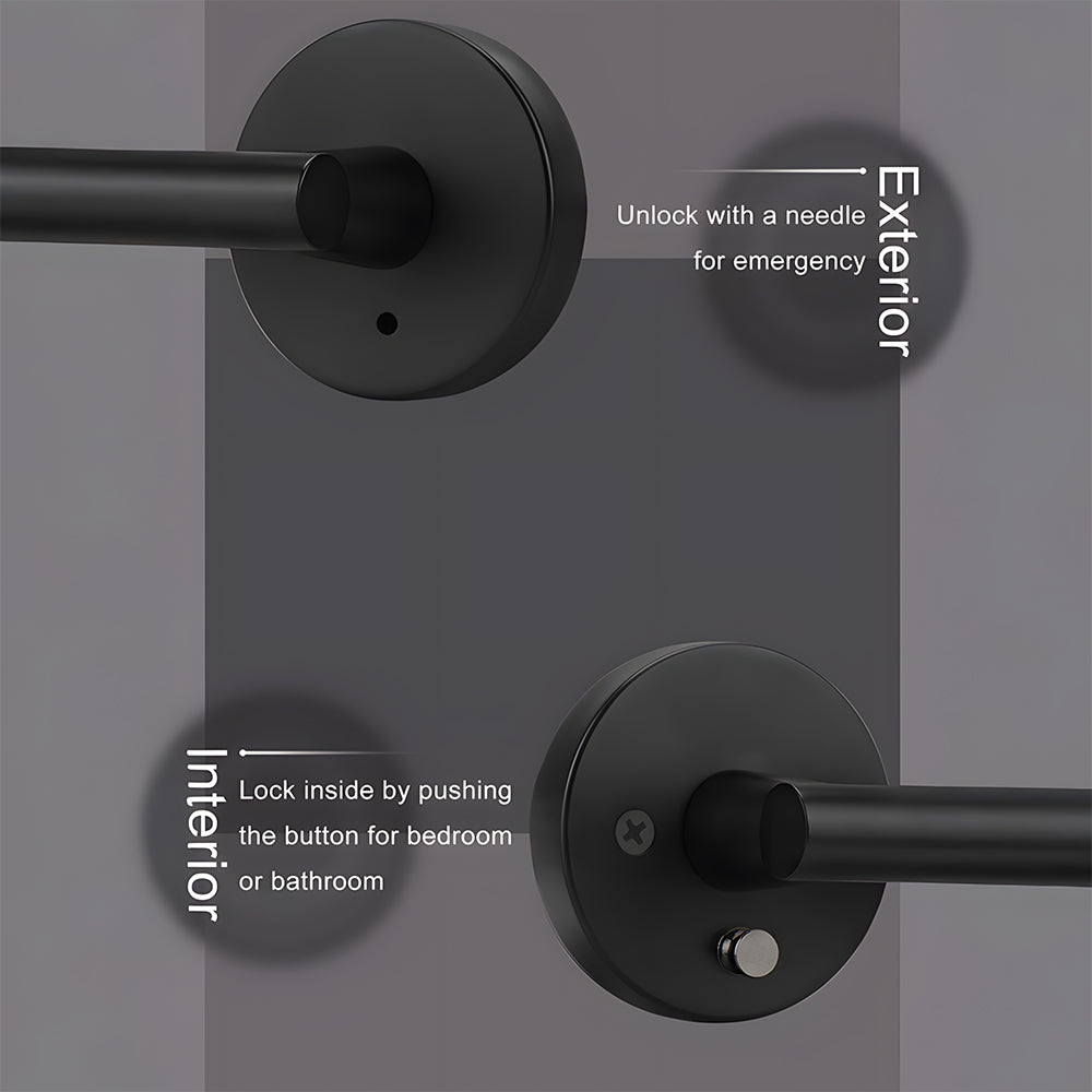 Gold and Black Interior Door Lever Handles for Bedroom and Hallway Doors