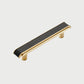 Leather Pattern Cabinet Pulls and Knob in Black / Gold