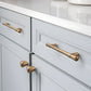French Gold Ribbed Cabinet Pulls and Knobs for Wardrobes
