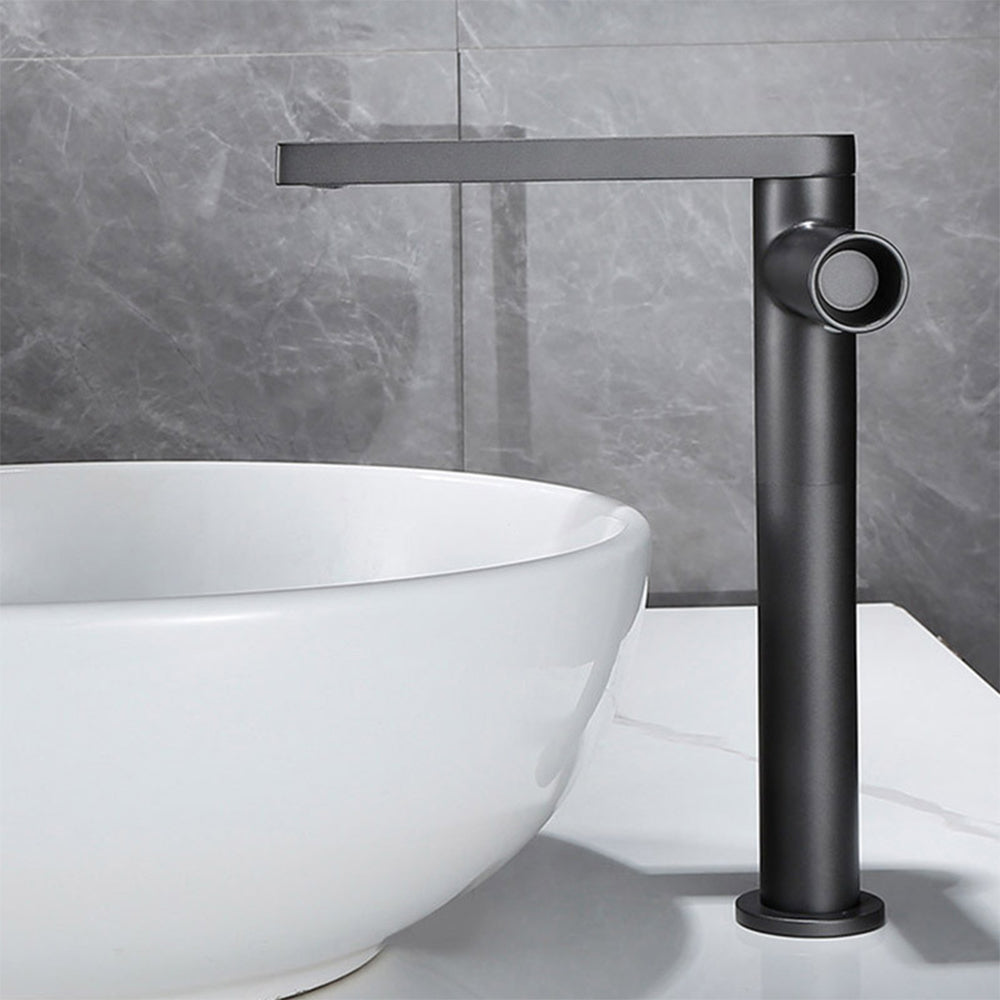 Keston Modern Single-Handle 360° Swivel Bathroom Sink Faucet with Flat Spout