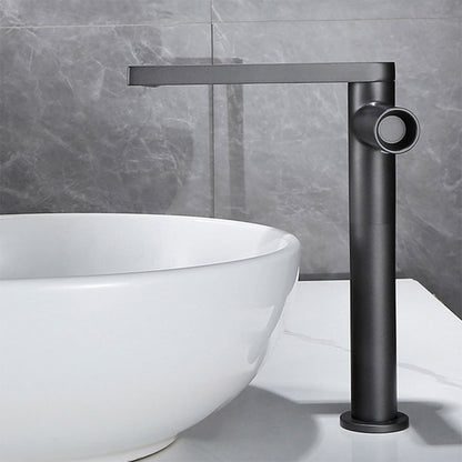 Keston Modern Single-Handle 360° Swivel Bathroom Sink Faucet with Flat Spout