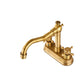 European Antique Two-hand Wheel 3 Hole Bathroom Faucet
