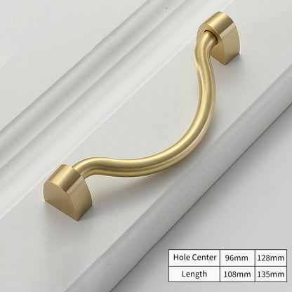 Brushed Brass S-Curve Drop Bail Drawer Pulls for Dressers