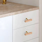 Wood Square Bar Cabinet Handles and Drawer Pulls with Brass Base