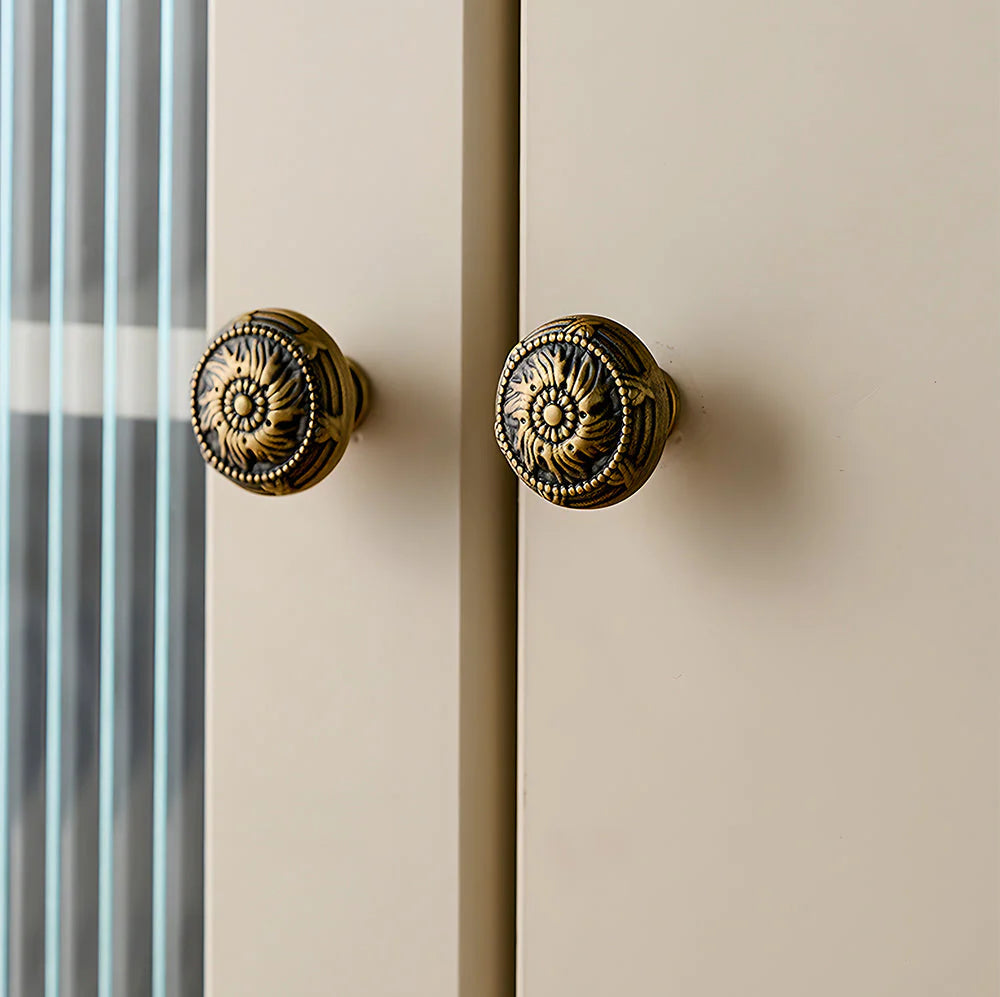 Bronze Floral Rosette Cabinet Knobs for Drawers