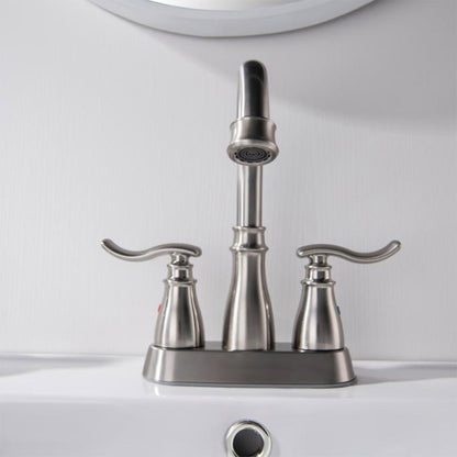 Nexora Classic 3-Hole Brass Hot and Cold Bathroom Sink Faucet