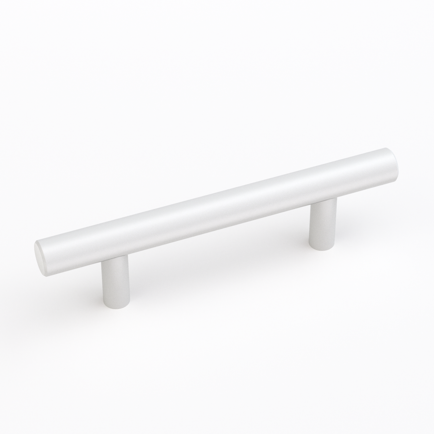 White Stainless Steel T-Bar Cabinet Pulls and Drawer Handles