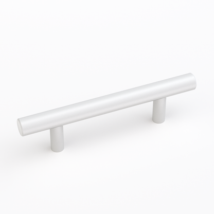White Stainless Steel T-Bar Cabinet Pulls and Drawer Handles