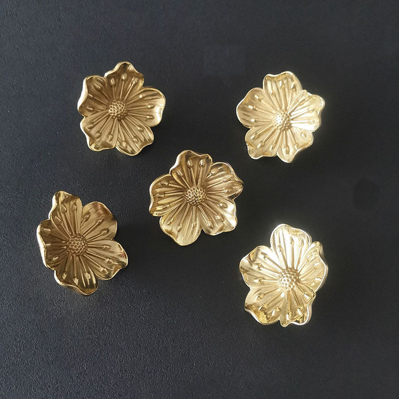 Solid Brass Plum Blossom Cabinet Knob