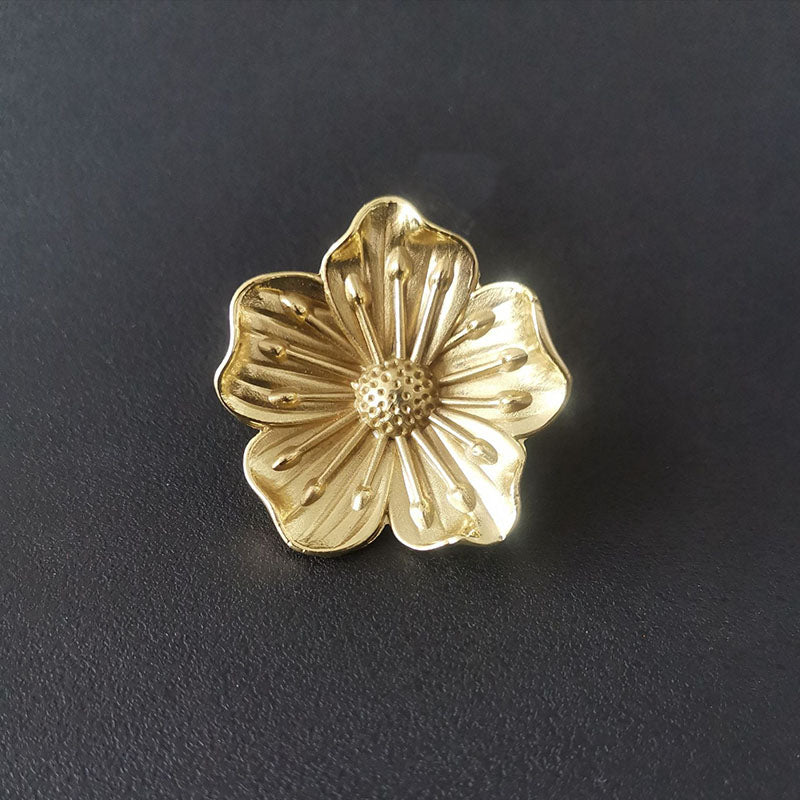 Solid Brass Plum Blossom Cabinet Knob