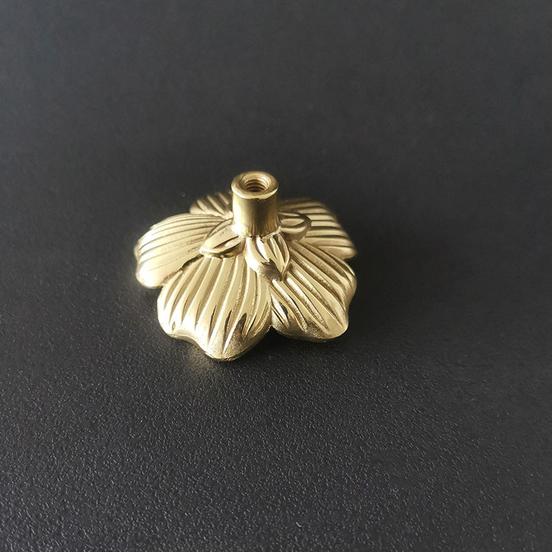 Solid Brass Plum Blossom Cabinet Knob