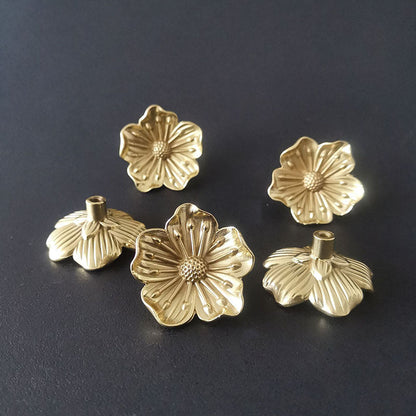 Solid Brass Plum Blossom Cabinet Knob