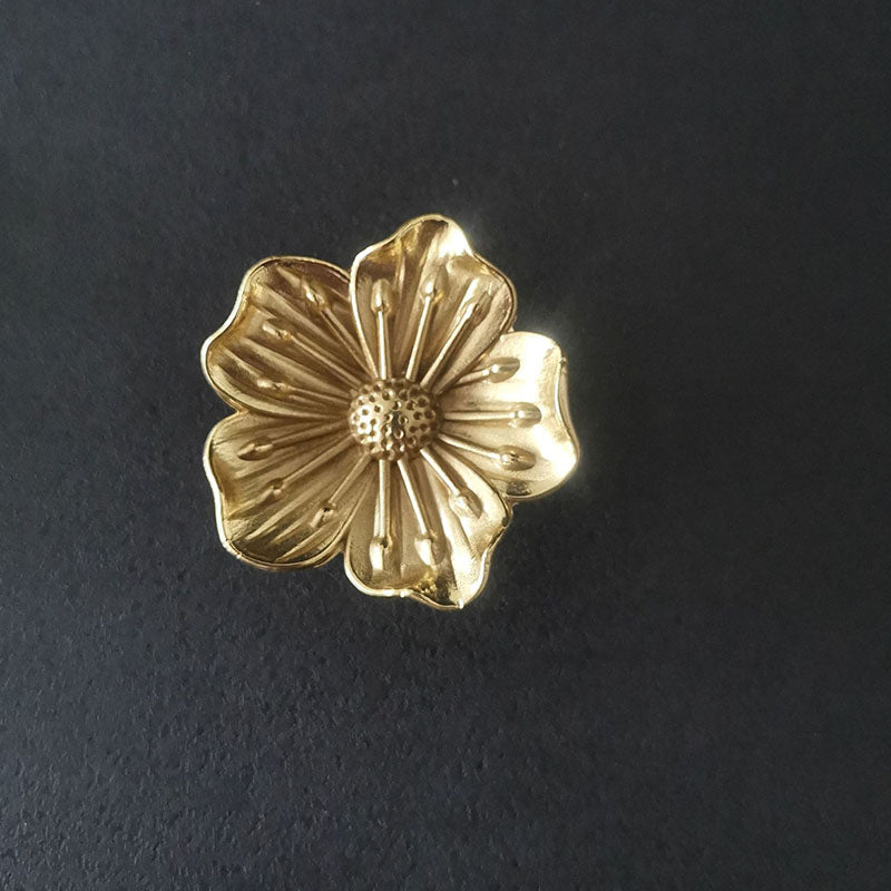 Solid Brass Plum Blossom Cabinet Knob