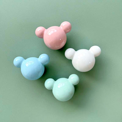 Colorful Ceramic Bear Cabinet Knobs