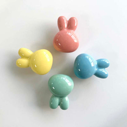 Colorful Ceramic Rabbit Cabinet Knobs