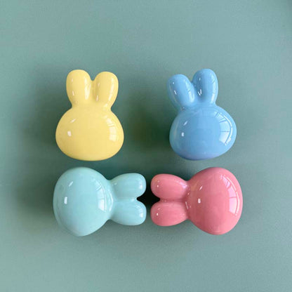 Colorful Ceramic Rabbit Cabinet Knobs