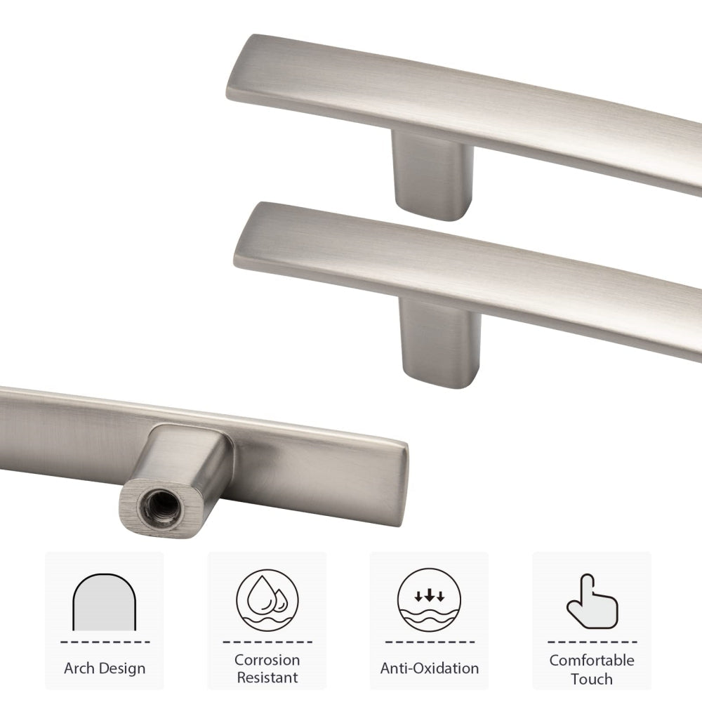 Multi-Finish Curved Cabinet Pulls for Kitchen Drawers