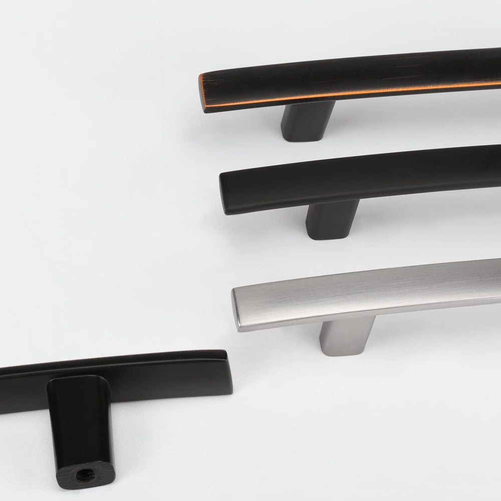 Multi-Finish Curved Cabinet Pulls for Kitchen Drawers