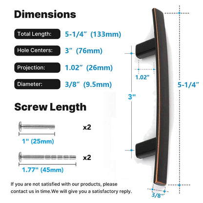 Multi-Finish Curved Cabinet Pulls for Kitchen Drawers