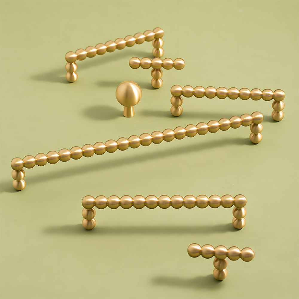 Beaded Brass Cabinet Pulls and Knobs