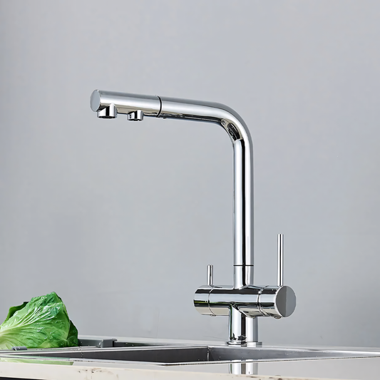 Mira Pro Three-Way Pull-Out Kitchen Faucet with Filter Tap Reverse Osmosis Compatible