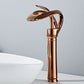 Single Handle Waterfall Solid Brass Creative Hollowed Out Design Water Tap