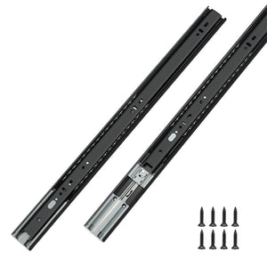 Black 3-Section Full Extension Soft Close Side Mount Ball Bearing Drawer Slides