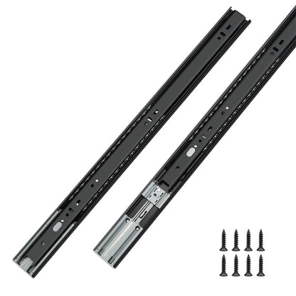 Black 3-Section Full Extension Soft Close Side Mount Ball Bearing Drawer Slides