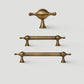 French Retro Turned Brass Cabinet Pulls and Knobs