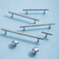 Hammered Silver Cabinet Pulls, Brass Bar Handles