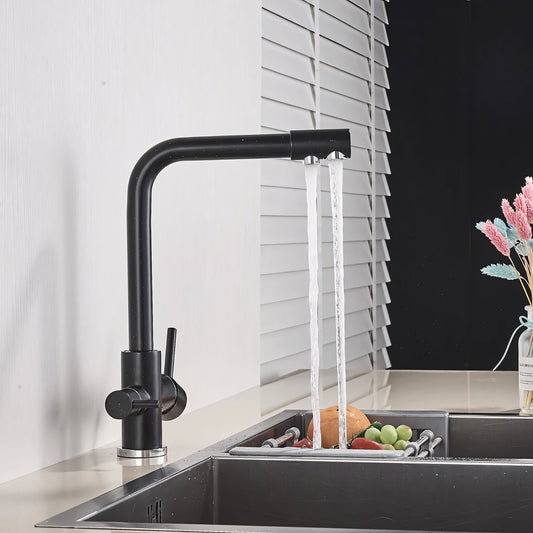 Selma Three-Way Kitchen Faucet with Filter Tap Reverse Osmosis Filters Compatible