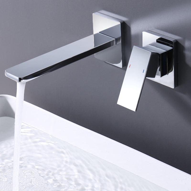 Siena Modern Concealed Wall-Mounted Bathroom Sink Faucet with Slim Spout