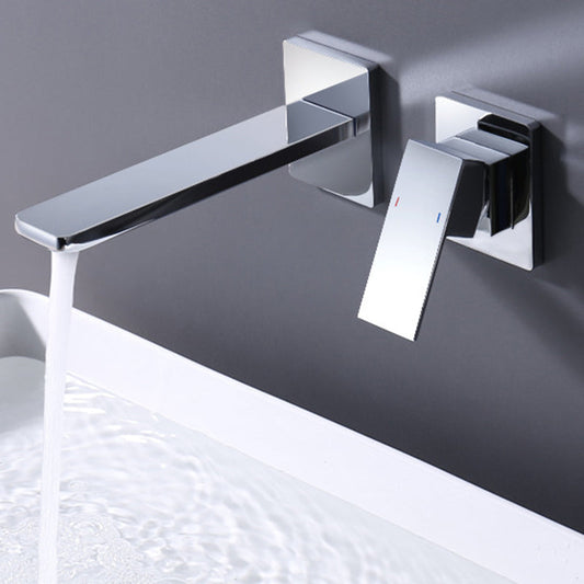 Siena Modern Concealed Wall-Mounted Bathroom Sink Faucet with Slim Spout