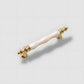 Colorful Ceramic Cabinet Pulls and Knobs with Gold-Tone Trim